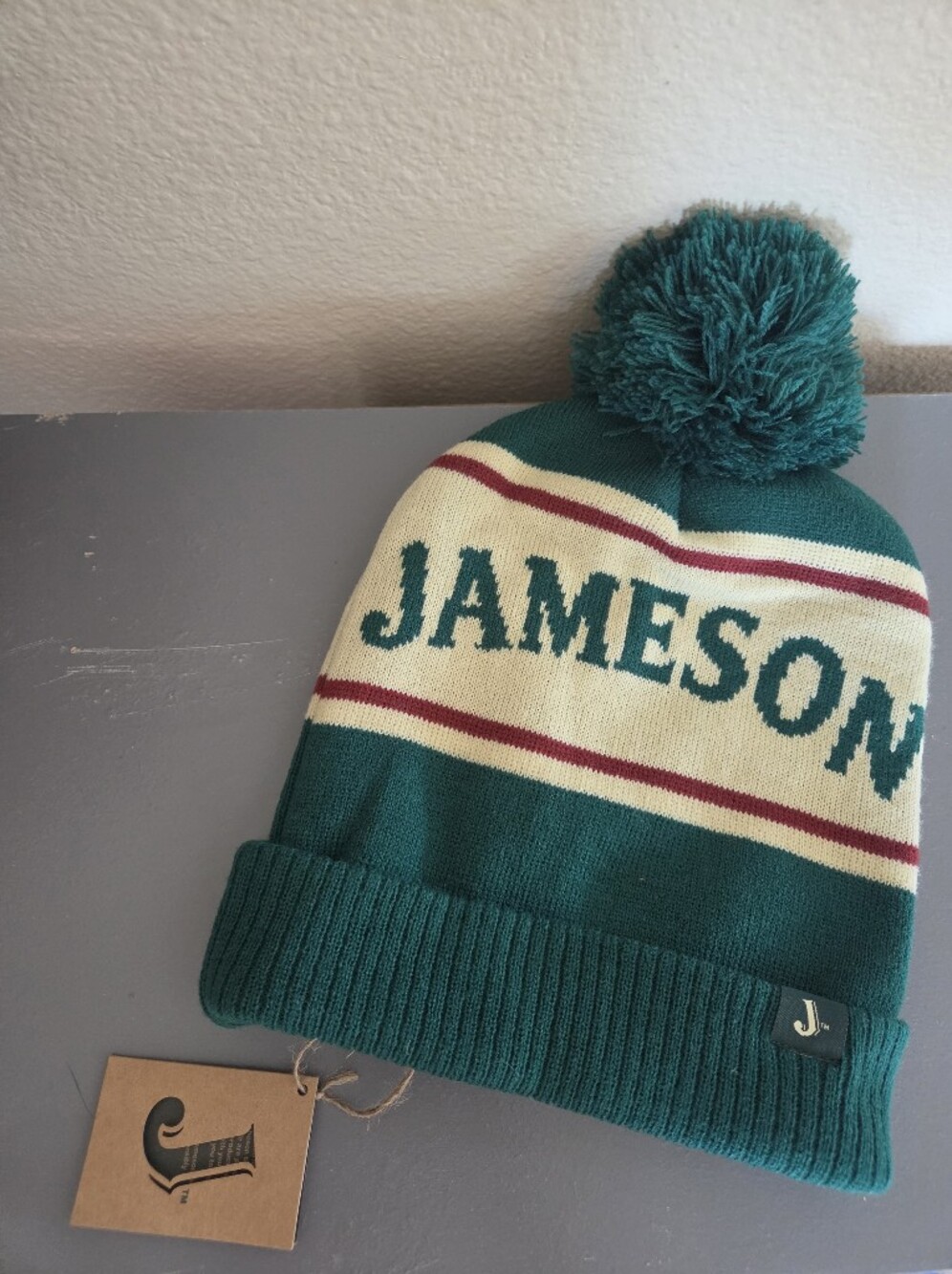NWT Jameson Teal and Cream Knit Beanie